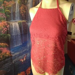 Mossimo bikini lace tank top pink bathing suit womens size new with tags
